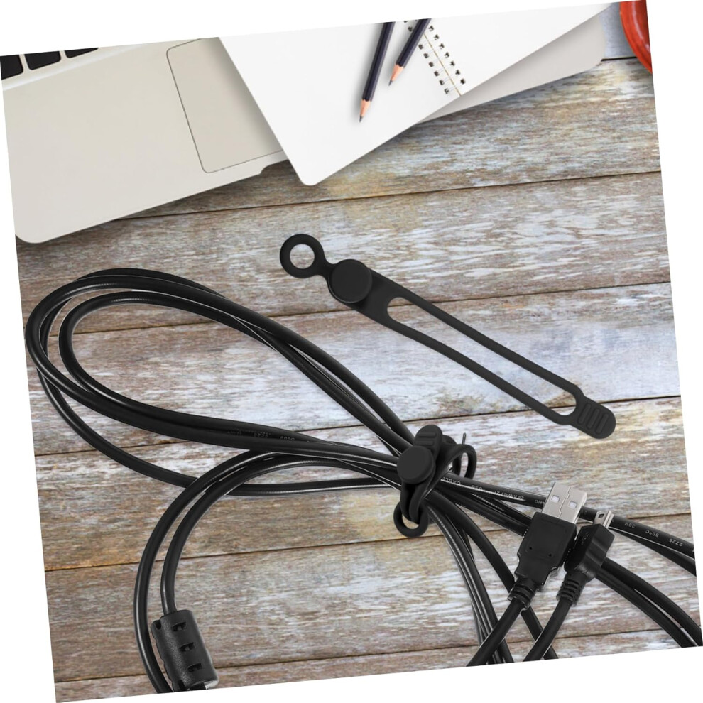 Cable For Wires 10 Pcs Silicone Cable Ties Reusable Fastening Cord Ties Cable Management Ties Cord Strap 5426217743663