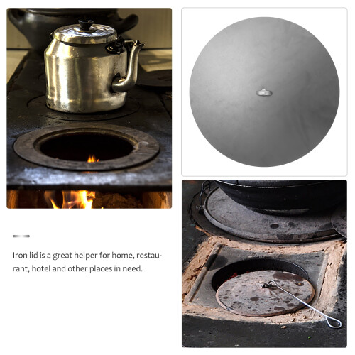 Iron stove cover for gasifier wok cooking, multi-function 1
