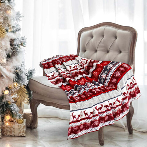 Juletæppe Snefnug Flannel 68x102 cm 2