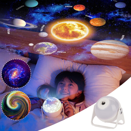 Lâmpada de atmosfera com rotação de 360 e projetor noturno 7 em 1. 2