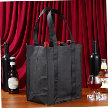 Bottle Carrierwine Bag with Handle 6 Pcs Non Woven Fabric Tote Bags