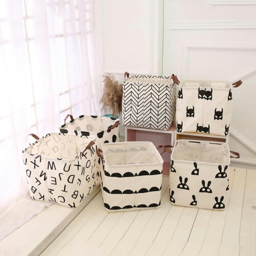 TUMALL foldable storage basket for baby laundry dot design 1