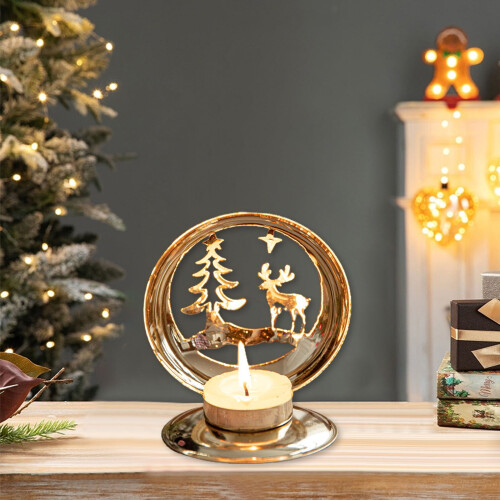 Gold Iron Candle Holder Stand for Decorations 2