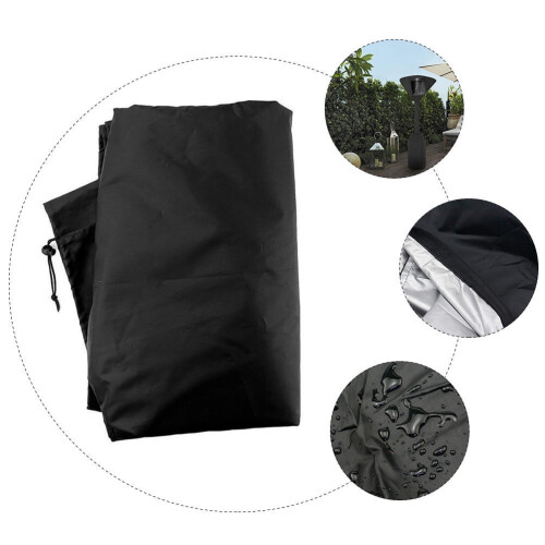Housse imperméable noire pour chauffage de terrasse extérieur 2