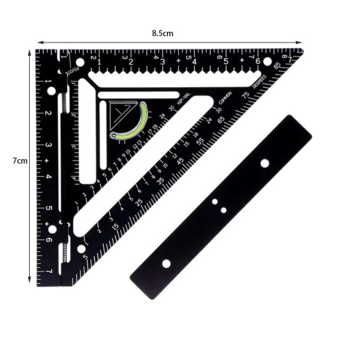 BHXYSGD Adjustable Rafter Square Aluminum1Ml 1