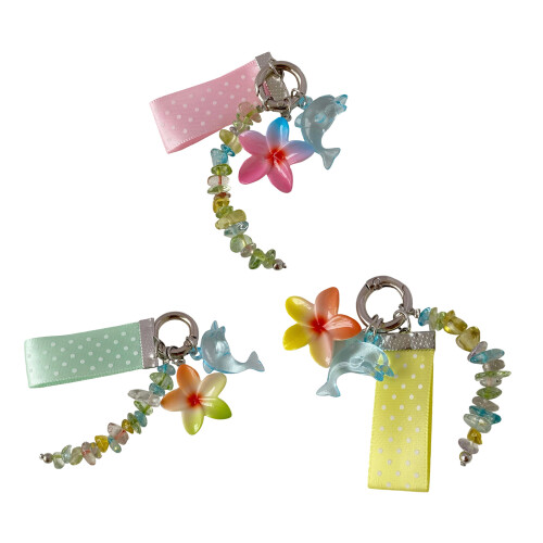 Porte-clés unique de la vie marine orné de points et de-Rose 1