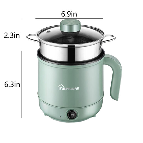 WJSXC Electric Hot Pot 1.7L with Steam Function Green 2