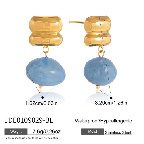 Sophisticated Resin Geometric Dangle Earrings-JDE0109029WT 2