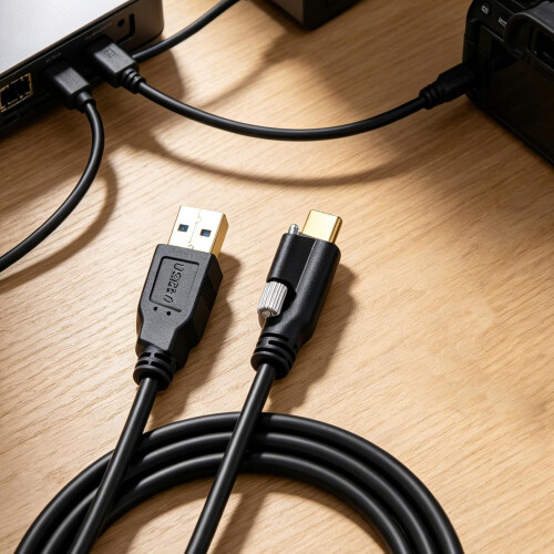 Flexible USB C Cable Screw Lock Fast Data Transfer For-3m 1