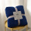 Navy Fleece Throw Blanket Twin Size 100x70 cm 2