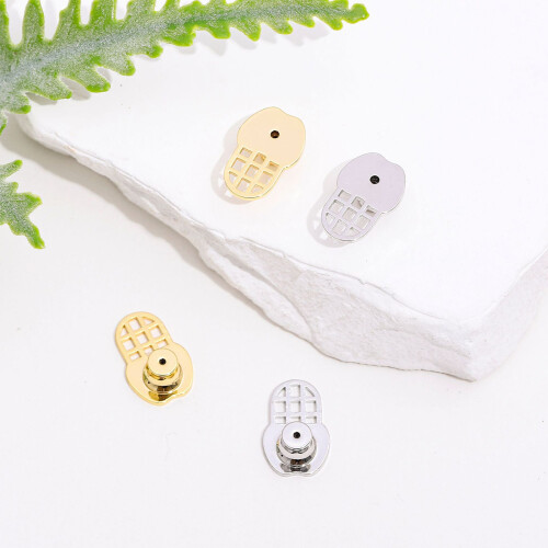 Premium Earring Backs For Sensitive Ears 2PCS Gold-Golden white 2