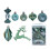 Cailmei Christmas Balls Decorations Green Set 2