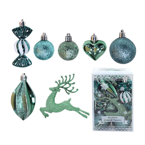 Cailmei Christmas Balls Decorations Green Set 1