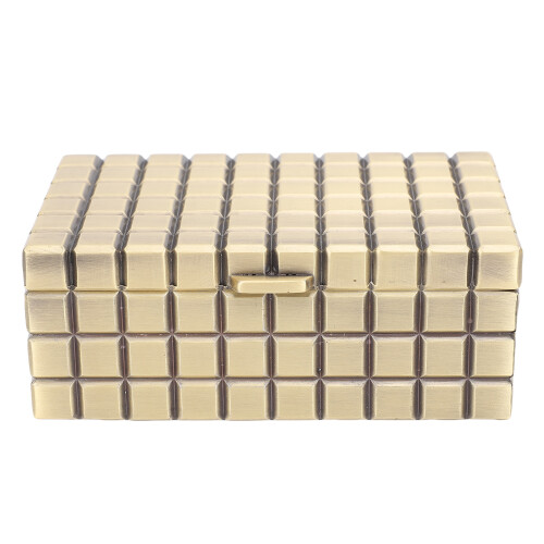 Bronzefarbene Samtgefütterte Rechteck-Schmuckbox für Ringe 2