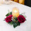 Pillar Candle Ring Wreath Artificial Floral Red 5