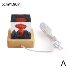 USB Mushroom Cloud Night Light – Resin Table Lamp