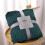 Polyester Coral Velvet Blanket 70x100cm Solid Green 2