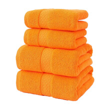 100% Cotton Bath Towel Set 2 Bath + 2 Hand Towels Orange