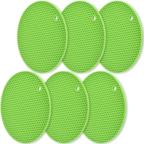 Runde Silikon-Untersetzer, 7 Zoll, 6er-Pack