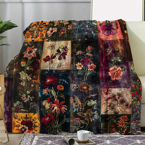 Double-Sided Velvet Blanket Geometric Pattern 1