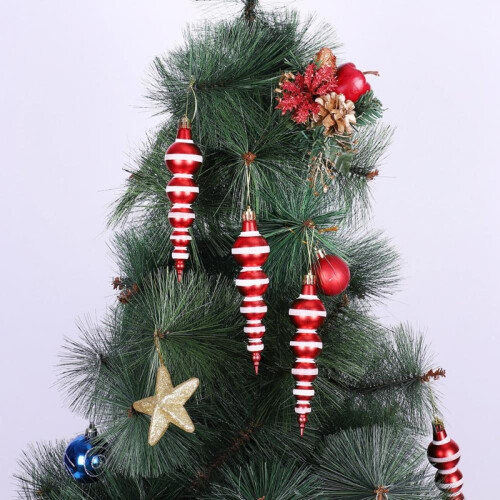 Boules de Noël décoratives en forme de glaçon (6 pièces) 1