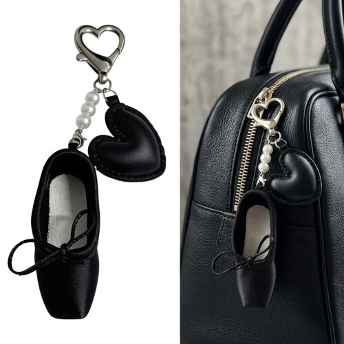 Pendentif élégant de porte-clés de chaussure de ballet avec-Noir 2