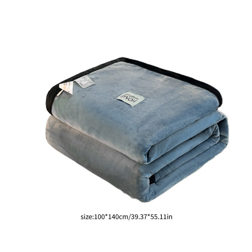 Flannel Air Conditioner Blanket 100x140cm Navy 2