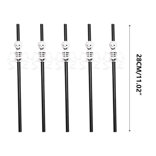 Skull Straws Reusable 11 Inch 5-Pack 1