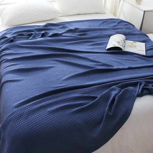 Waffle Weave Cotton Blanket 110x130cm White 1