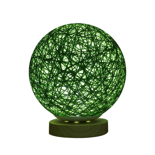 Επιτραπέζιο φωτιστικό LED 3D USB από rattan με ξύλινη βάση 15cm 1