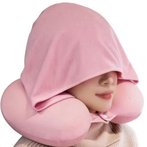Comfortable Cooling U Shape Travel Neck Rest Pillow-Pink