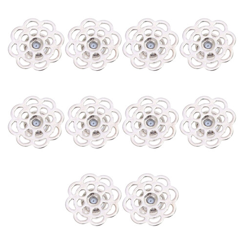 10 Pieces Tight Earring Backs For Heavy Studs Flower-white gold