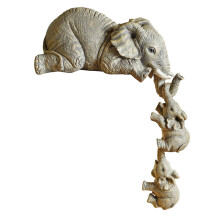 Sophisticated Mother Baby Elephant Ornament Home Decoration