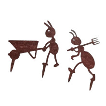 Rusty Iron Ants Shape Garden Stake For Outdoor Lawn Outdoor