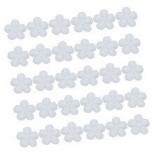 30Pcs 2CM Colorful Fabric Flower Appliques For Handmade-White