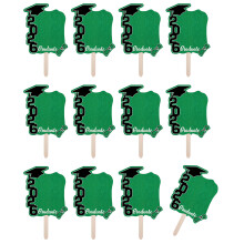 12PCS Graduation Fan Photo Frames Ornament Excellent For-Green