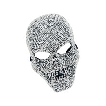 Einzigartige, mit Strasssteinen verzierte Totenkopfmaske-Silber