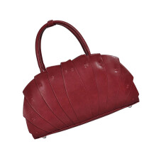 Damen-PU-Tasche in Fächerform, Büro-Handtasche mit-Rot