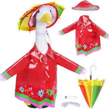 Waterproof Geese Dress With Rainbow Umbrella Geese Costume-Red