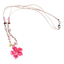 Chic Plastic Daisy Pendant Necklace Versatile Day To Night-Pink