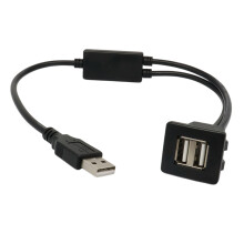 Waterproof PVC Car Chargers Cable Supports 2 Devices-0.3m
