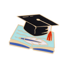 Portable Alloy Doctoral Cap Pin For School Uniform-Blue