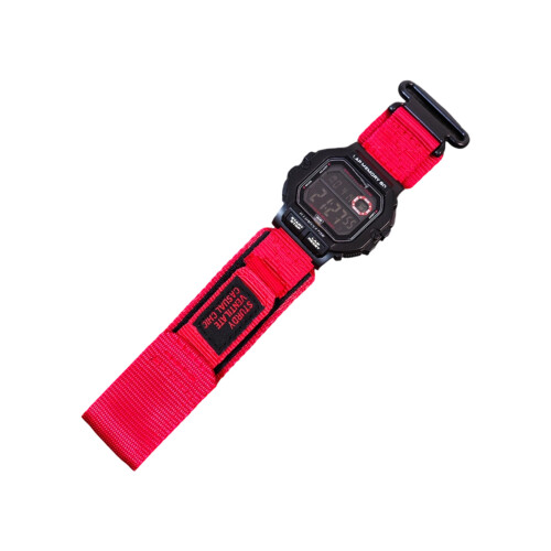 Flexible Breathable Smartwatch Strap Belt Reinforced Edges-Red