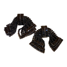 Sparkling Rhinestones Butterfly Earrings Glamourous-gunblack