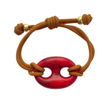 Trendy Pig Nose Resin Bracelet Adjustable Length Fun Party-Red