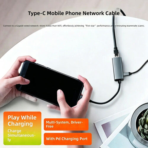 Convertisseur Ethernet RJ45 de Type C avec fonction de charge 1