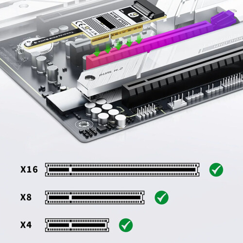 Carte de conversion PCIE vers M.2, Installation facile,-PCIEX1 2