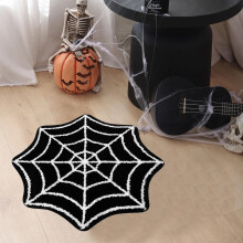 Tapis d'Halloween en forme de toile d'araignée, décor gothique en peluche