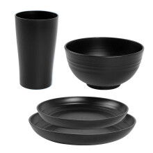 Black Plastic Cutlery Set – 4 or 16 Pieces