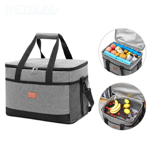 Borsa termica grande impermeabile da esterno per picnic, 33 litri (nera) 2